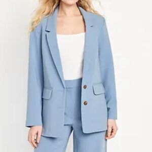 Old Navy relaxed twill blazer in women’s size large blue